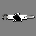 Key Clip W/ Key Ring & Rabbit (Silhouette, Left Side) Key Tag